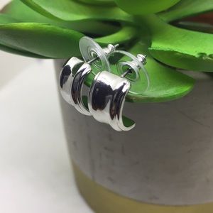 Cute 1/2 silver color vintage hoops